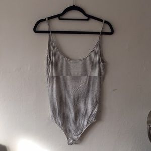 black and white stripe bodysuit